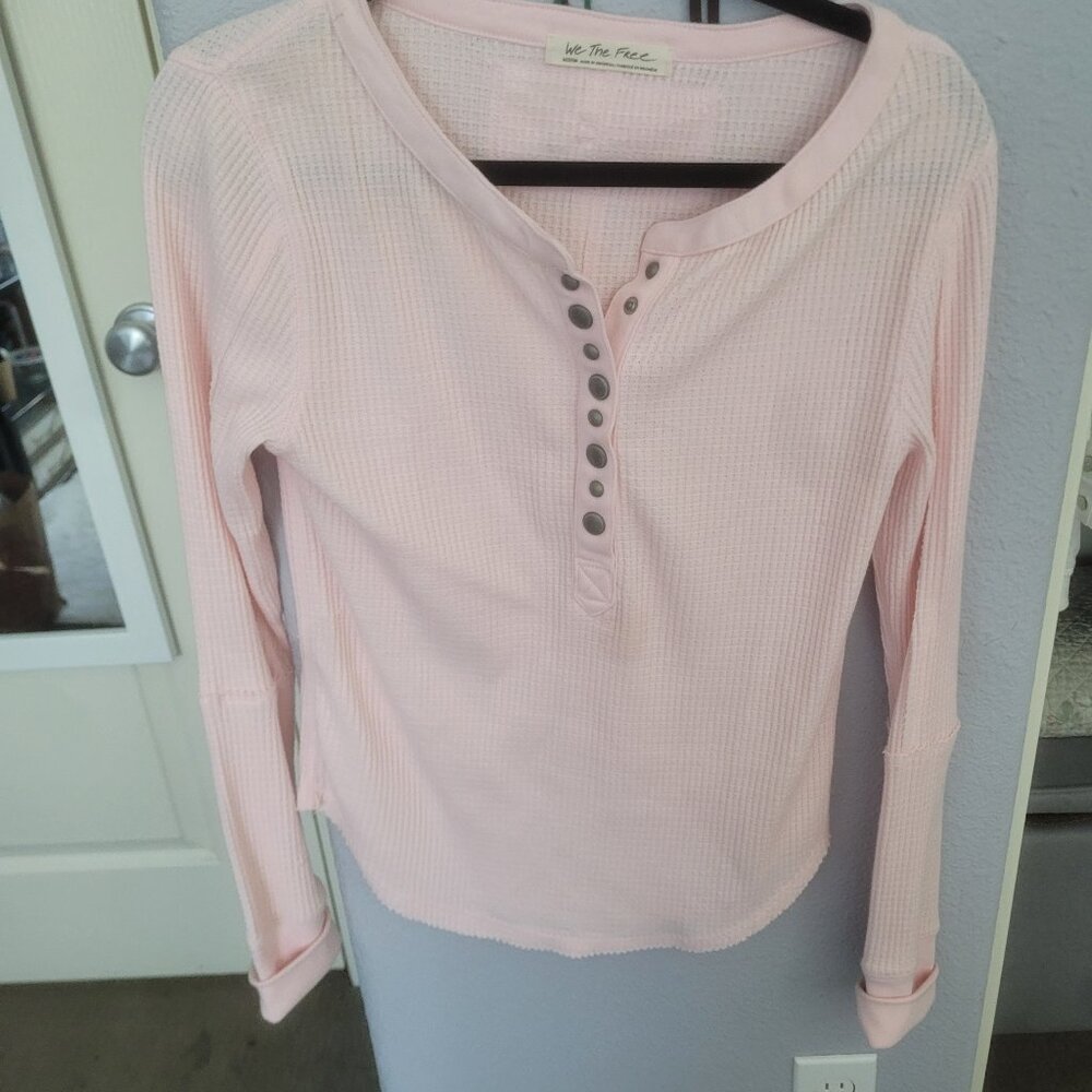 Free people pink henley top